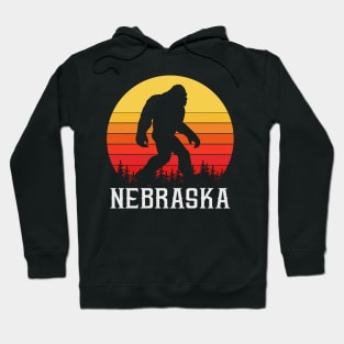 Nebraska Bigfoot, Nebraska Sasquatch Creature, Cryptid Sunset Hoodie